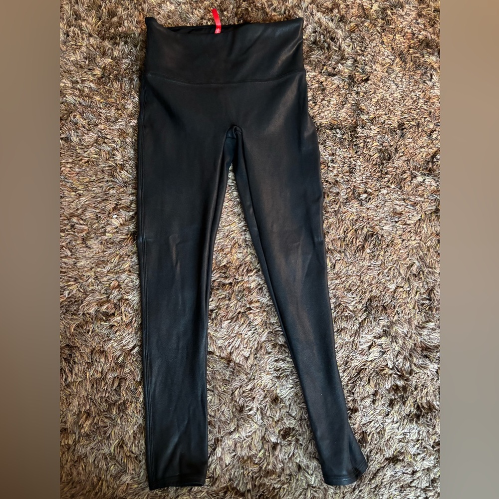 Black Spanx Leatherlike Leggings.